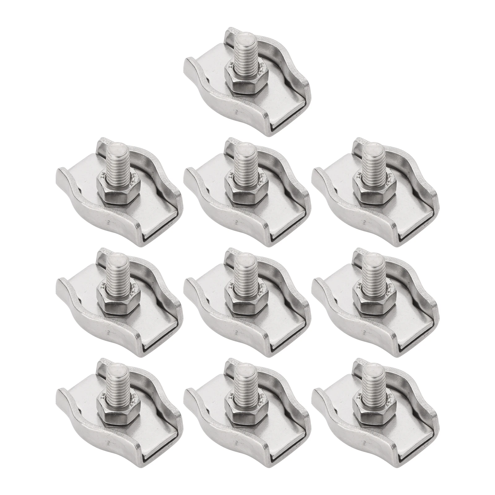 

10Pcs 304 Stainless Steel Wire Rope Clips Single Grips Cable Clamps M2 M3 M4 M5 M6 For Steel Wires Rope Sturdy Clip Fixing