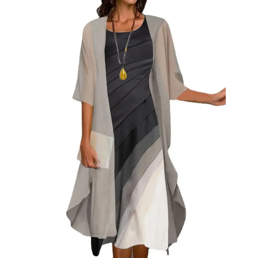 2 Pcs/Set Women Coat Dress Set Contrast Color Thin See-through Mesh Pleated Gradient Shawl Dress Set Banquet Clothes
2 Pcs/Set Women Coat Dress Set Contrast Color Thin See-through Mesh Pleated Gradient Shawl Dress Set Banquet Clothes