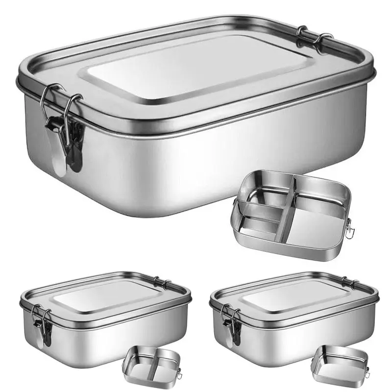 1/2/3 Grid 304 Stainless Steel Lunch Box Double Buckle Students Sealed Bento Box Dining Lunch Box Square Insulation Fresh Box
1/2/3 Grid 304 Stainless Steel Lunch Box Double Buckle Students Sealed Bento Box Dining Lunch Box Square Insulation Fresh Box
