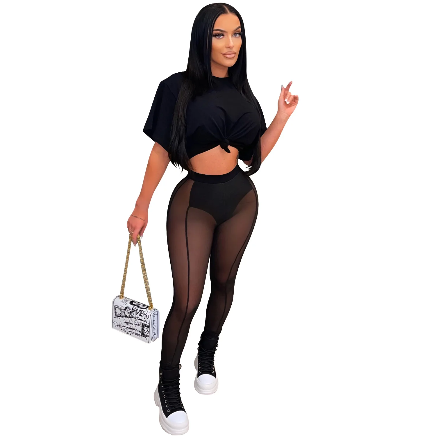 Clothing 2022 Summer Mesh See Though 2pcs Set Short Sleeve Tee Leggings Set Sweatsuit Tracksuit Two Piece Set Outfits
Clothing 2022 Summer Mesh See Though 2pcs Set Short Sleeve Tee Leggings Set Sweatsuit Tracksuit Two Piece Set Outfits