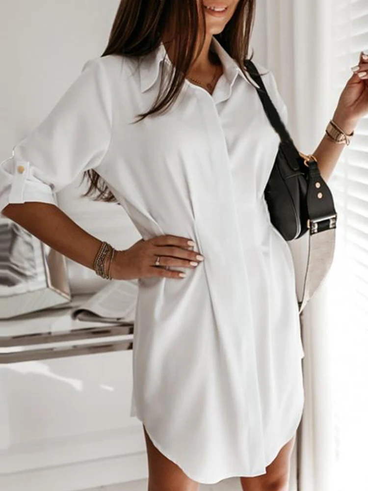 Винтажное однотонное платье-рубашка ZANZEA, женский весенний сарафан, повседневный длинный рукав, длина до колена, платье с отворотом и пугови...
Винтажное однотонное платье-рубашка ZANZEA, женский весенний сарафан, повседневный длинный рукав, длина до колена, платье с отворотом и пугови...