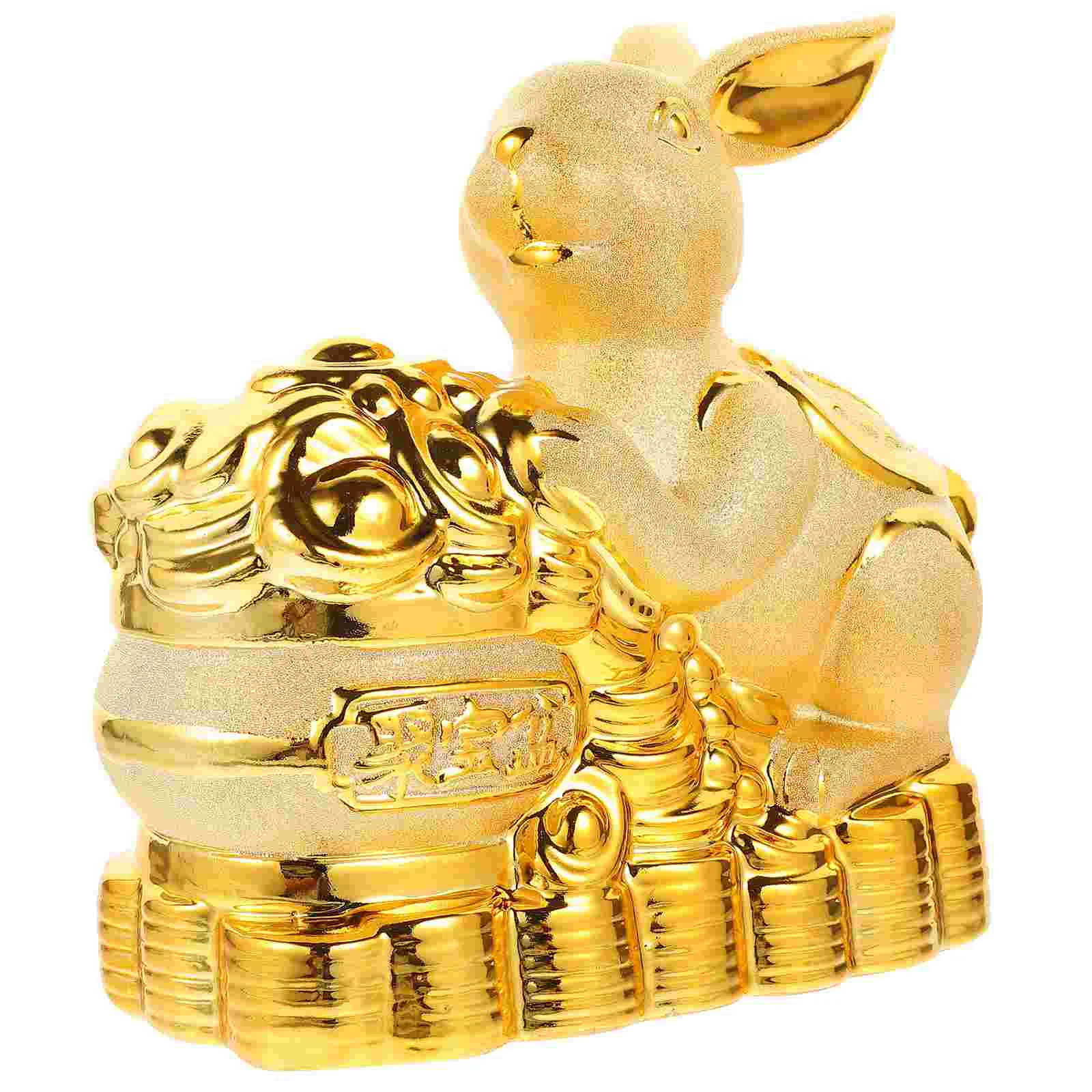 Change Holder Gift Ornaments Rabbit Chinese Zodiac Figurines Miniature Gifts Gold Rabbit Piggy Bank Sculpture Lucky Piggy Bank 
Change Holder Gift Ornaments Rabbit Chinese Zodiac Figurines Miniature Gifts Gold Rabbit Piggy Bank Sculpture Lucky Piggy Bank
