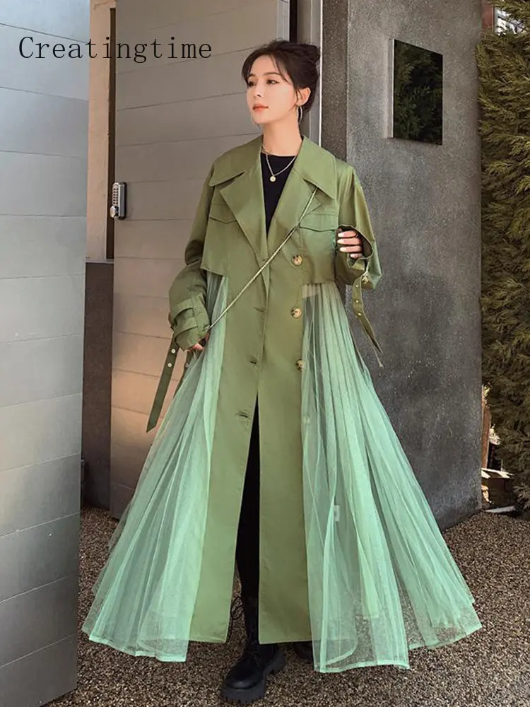 2023 Spring Trench New Khaki Windbreaker Women Female French Loose Mesh Stitching Casual Temperament Jacket Elegant Female 1A196
2023 Spring Trench New Khaki Windbreaker Women Female French Loose Mesh Stitching Casual Temperament Jacket Elegant Female 1A196