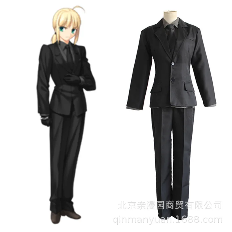 Anime Fate Zero Blue Saber Cosplay Altria Pendragon Black Suit Uniform Costume Formal Jacket Tops Bottoms Party Props
Anime Fate Zero Blue Saber Cosplay Altria Pendragon Black Suit Uniform Costume Formal Jacket Tops Bottoms Party Props