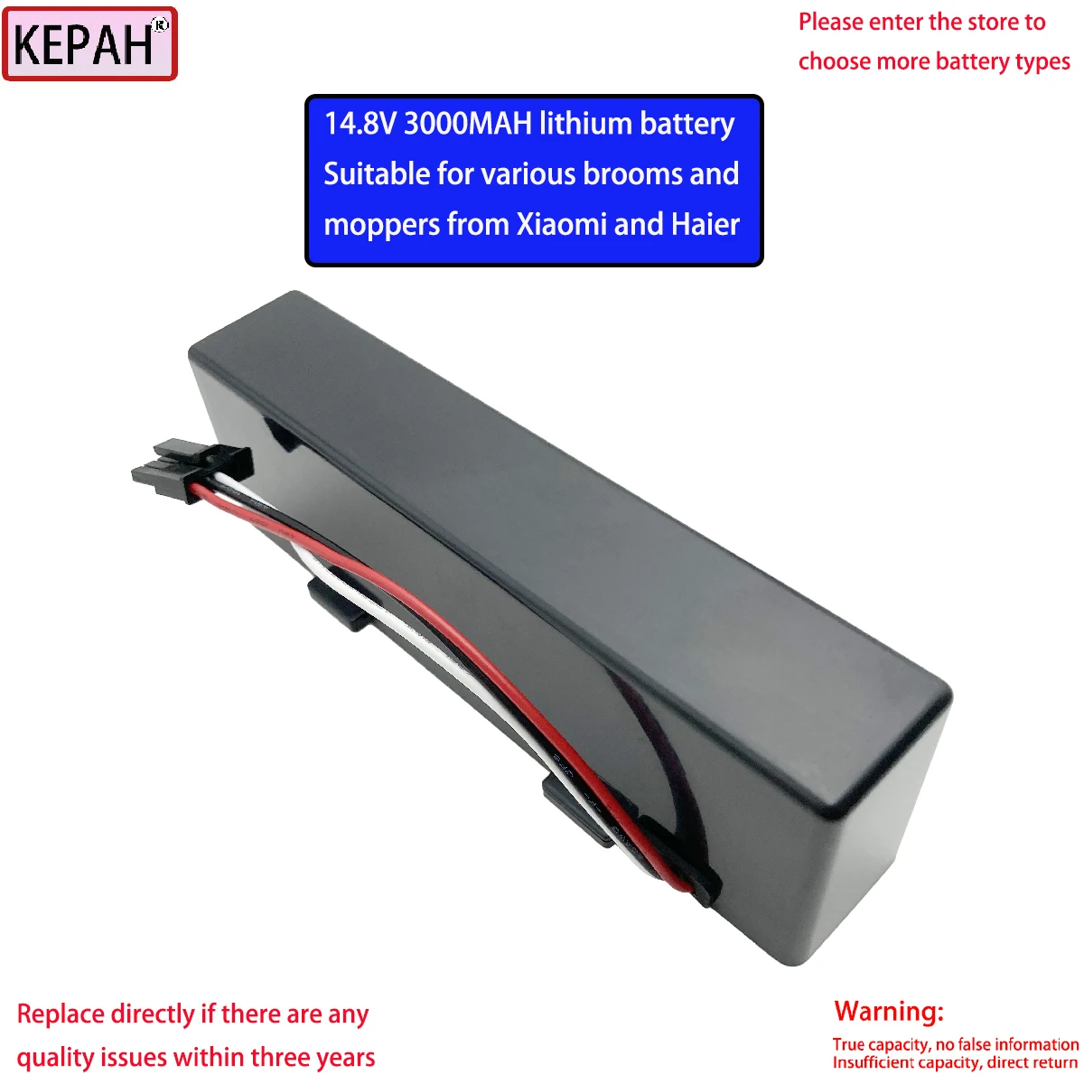 14.8V lithium battery, suitable for Mijia floor sweeping and mopping all-in-one machine, JX37/STYTJ02YM, Haier JX37, JX59, etc
14.8V lithium battery, suitable for Mijia floor sweeping and mopping all-in-one machine, JX37/STYTJ02YM, Haier JX37, JX59, etc
