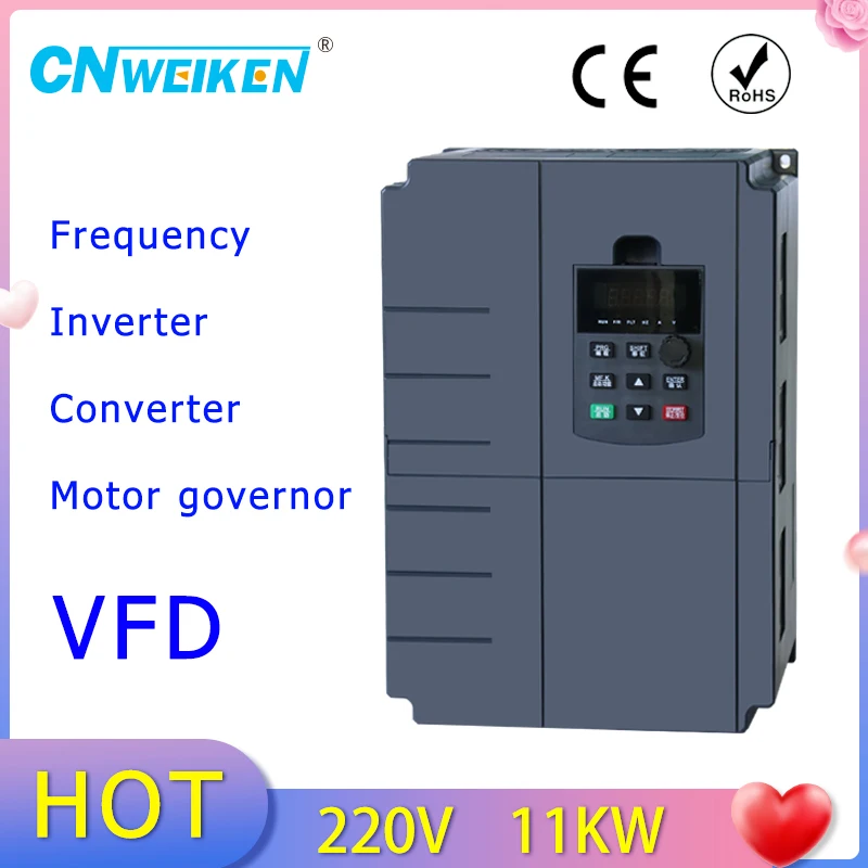 VFD Inverter 11KW/15KW/18.5KW Frequency Converter 3P-220V Output CNC Spindle motor speed Control VFD Converter
VFD Inverter 11KW/15KW/18.5KW Frequency Converter 3P-220V Output CNC Spindle motor speed Control VFD Converter