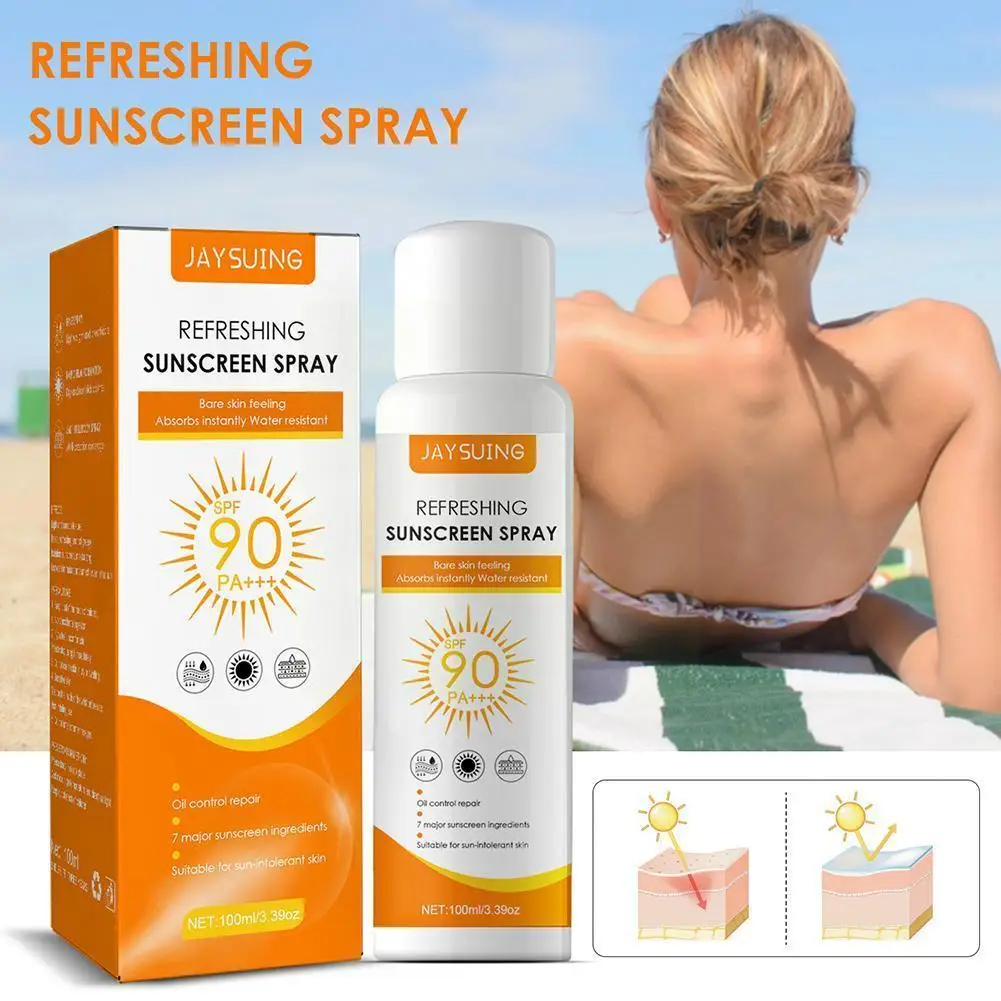 

100ml UV Sunscreen Mist Outdoor Sunscreen Spray Waterproof SPF 50 PA ++++ Sun Protection For Beach Sport Sunscreen Spray B0H3