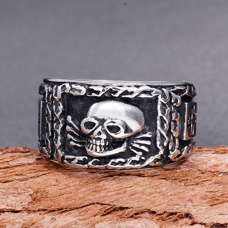 Vintage Male Gothic Carving Cross Skull Ring 316L Stainless Steel Skull Biker Ring for Men Punk Hip Hop Jewelry Dropshipping
Vintage Male Gothic Carving Cross Skull Ring 316L Stainless Steel Skull Biker Ring for Men Punk Hip Hop Jewelry Dropshipping
