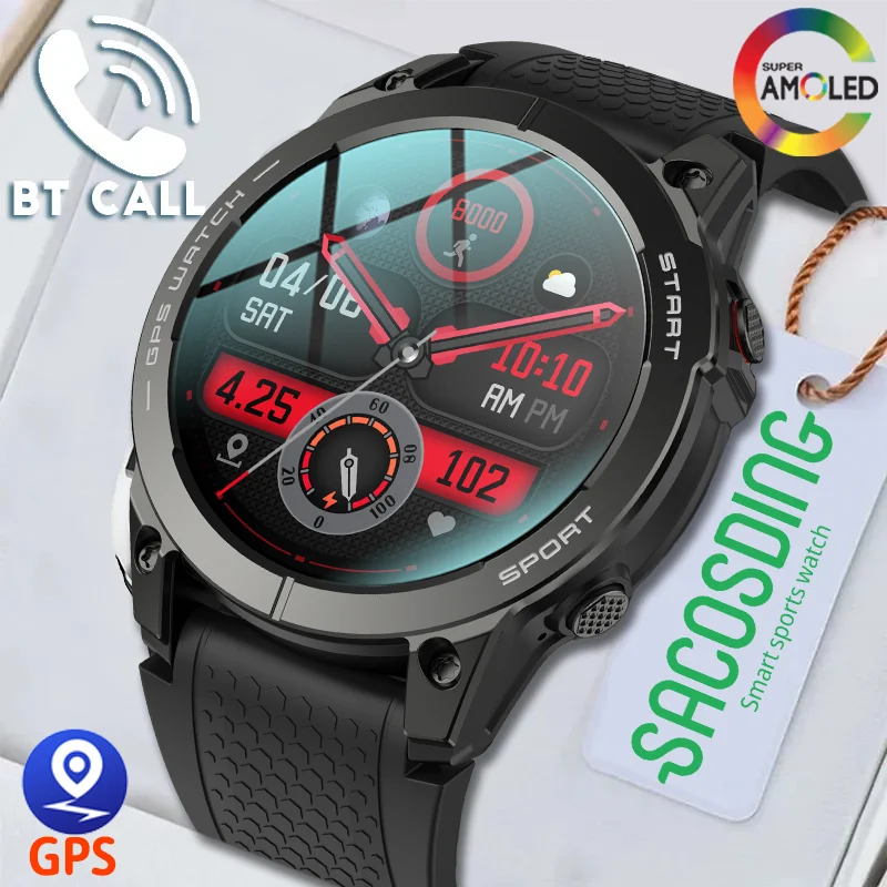 SACOSDING Smart Watch Men AMOLED Display Bluetooth Call Sports Watches Waterproof Smartwatch for Men GPS Watch Fitness Bracelet
SACOSDING Smart Watch Men AMOLED Display Bluetooth Call Sports Watches Waterproof Smartwatch for Men GPS Watch Fitness Bracelet