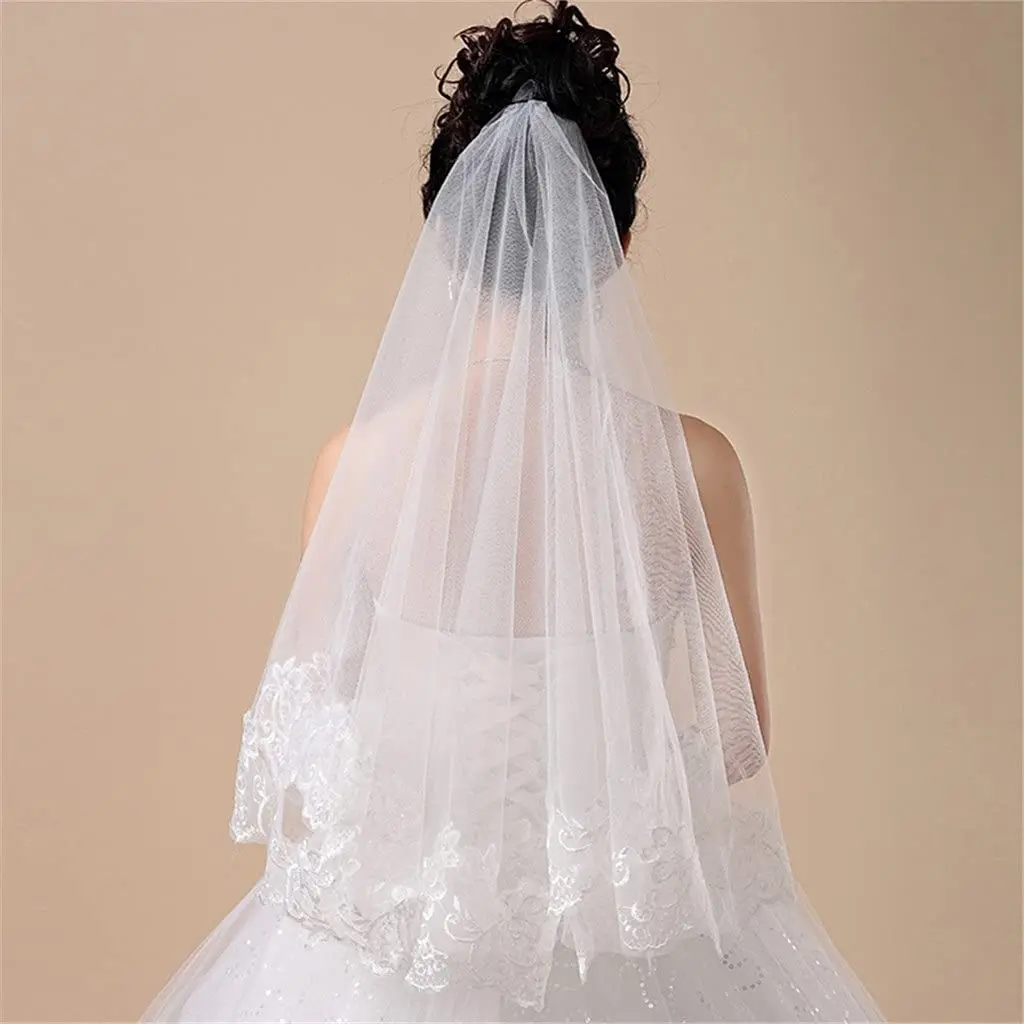 120cm Short Wedding Veil, for Women, White, One Layer, Lace, Flower,, Appliqués, Wedding Accessories
120cm Short Wedding Veil, for Women, White, One Layer, Lace, Flower,, Appliqués, Wedding Accessories