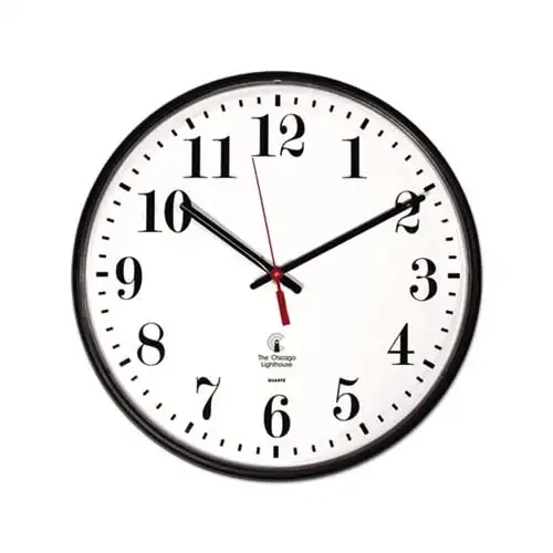 

Blk Slimline Clock, 12" Dial, Std. #s, quartz movement