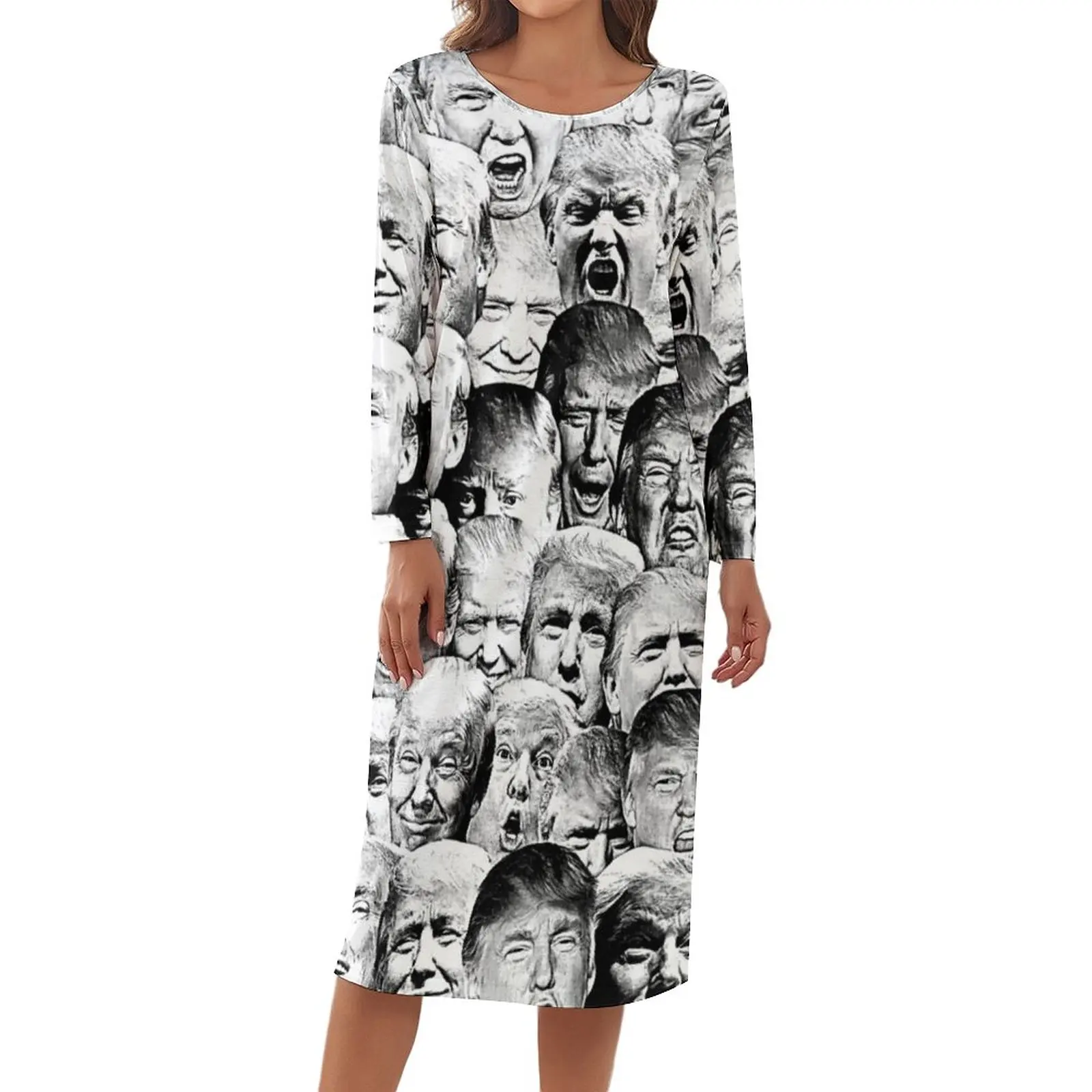 Funny Meme Print Pajamas Trump Collage Long Sleeve Kawaii Dress Woman Casual Loose Nightgown Daily Round Neck Print Pajama 
Funny Meme Print Pajamas Trump Collage Long Sleeve Kawaii Dress Woman Casual Loose Nightgown Daily Round Neck Print Pajama