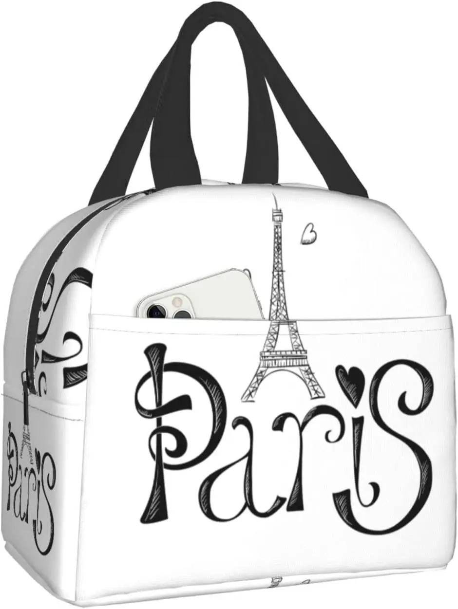 Paris Eiffel Tower France Lunch Bags For Women Portable Cooler Tote Bag Large Reusable Insulated Lunch Box Travel Picnic Work 
Paris Eiffel Tower France Lunch Bags For Women Portable Cooler Tote Bag Large Reusable Insulated Lunch Box Travel Picnic Work