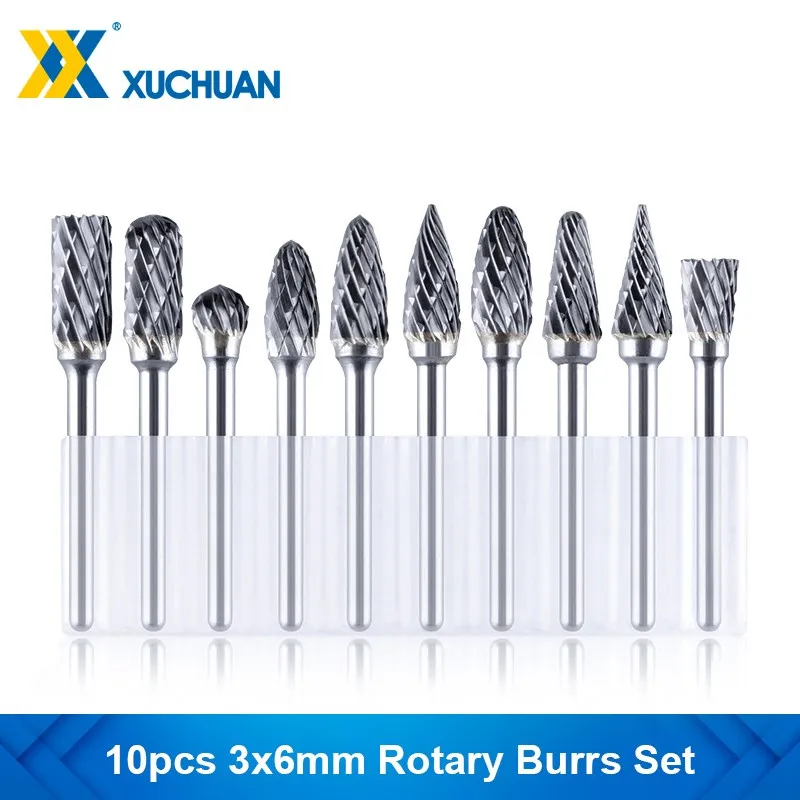 10pcs Tungsten Carbide Milling Cutter 3mm Shank Double Cut Solid Carbide Rotary Burrs Set for Die Grinder Drill Rotary Files
10pcs Tungsten Carbide Milling Cutter 3mm Shank Double Cut Solid Carbide Rotary Burrs Set for Die Grinder Drill Rotary Files