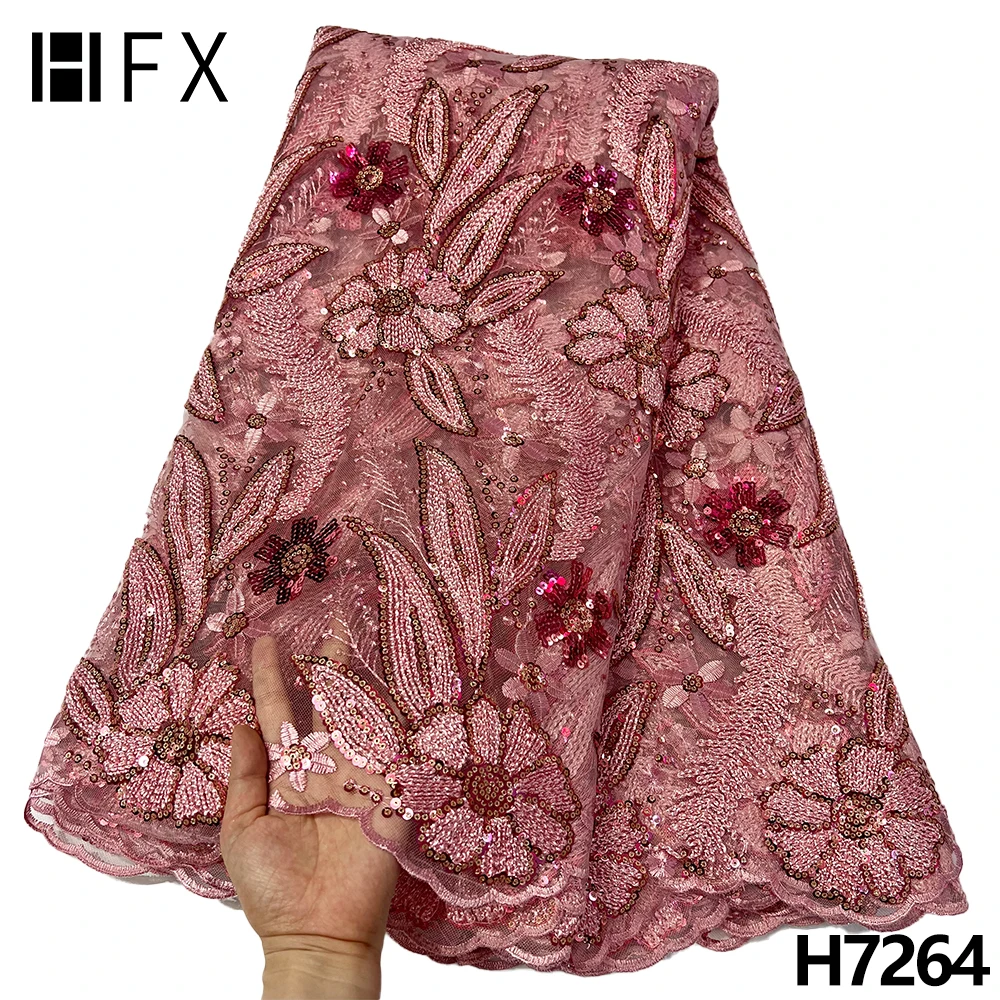 HFX African Net Lace French Sequin Fabric Pink 2022 Embroidery Nigerian Sequins Lace Fabrics For Women Tranditional Dress F7264
HFX African Net Lace French Sequin Fabric Pink 2022 Embroidery Nigerian Sequins Lace Fabrics For Women Tranditional Dress F7264