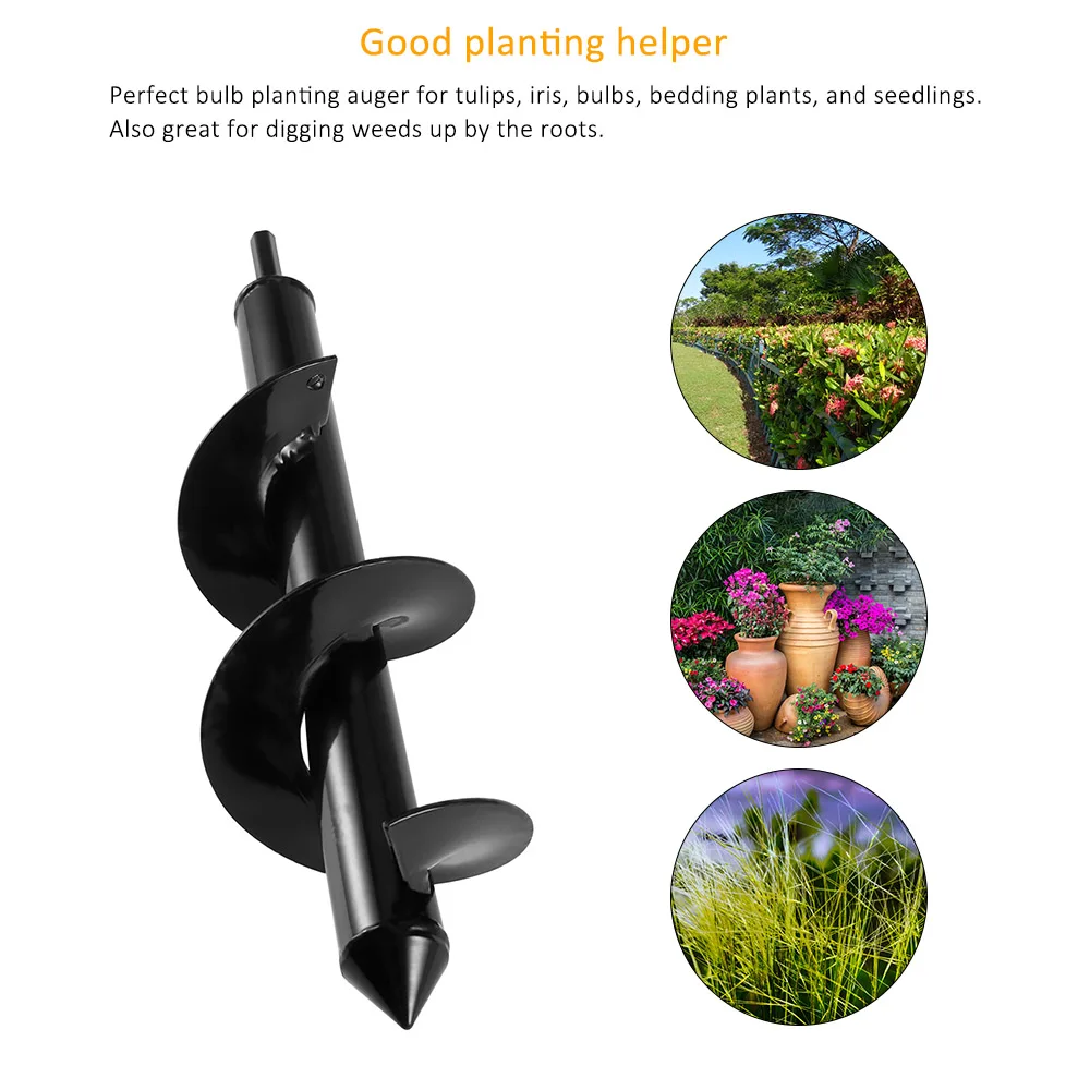 Garden Auger Spiral Drill Bit Flower Planter Bulb Shaft Auger Yard Gardening Earth Drill Planting Hole Digger Tool accessories
Garden Auger Spiral Drill Bit Flower Planter Bulb Shaft Auger Yard Gardening Earth Drill Planting Hole Digger Tool accessories