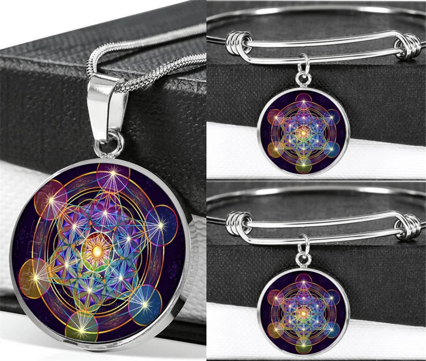 Sacred Geometry Necklace Earrings Stainless Steel Adjustable Bracelet Bangle Jewelry Sets(Totally 4Pcs) Women's Fashion Jewelry
Sacred Geometry Necklace Earrings Stainless Steel Adjustable Bracelet Bangle Jewelry Sets(Totally 4Pcs) Women's Fashion Jewelry