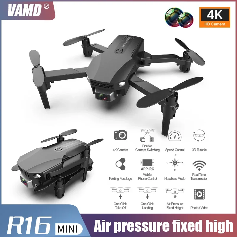 2023R16 Mini Drone 4K Profesional Camera HD Wifi FPV Drone AIR Pressure Fixed Height Four-Axis Rc Helicopter Camera Dron Toys
2023R16 Mini Drone 4K Profesional Camera HD Wifi FPV Drone AIR Pressure Fixed Height Four-Axis Rc Helicopter Camera Dron Toys