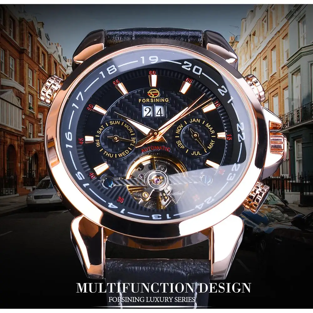 Forsining Rose Golden Tourbillon Mechanical Watches Classic Automatic Skeleton Date Genuine Leather Male Clock Reloj Hombre 2019
Forsining Rose Golden Tourbillon Mechanical Watches Classic Automatic Skeleton Date Genuine Leather Male Clock Reloj Hombre 2019