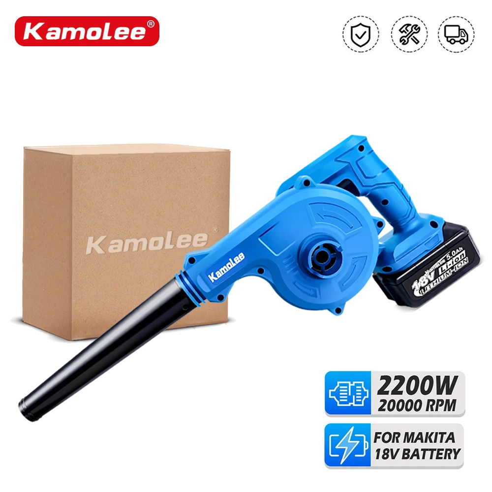 Kamolee Cordless Brushless Electric Blower 18V battery included DUB185 2 in 1 20000rpm Compatible with Makita 18V Battery
Kamolee Cordless Brushless Electric Blower 18V battery included DUB185 2 in 1 20000rpm Compatible with Makita 18V Battery