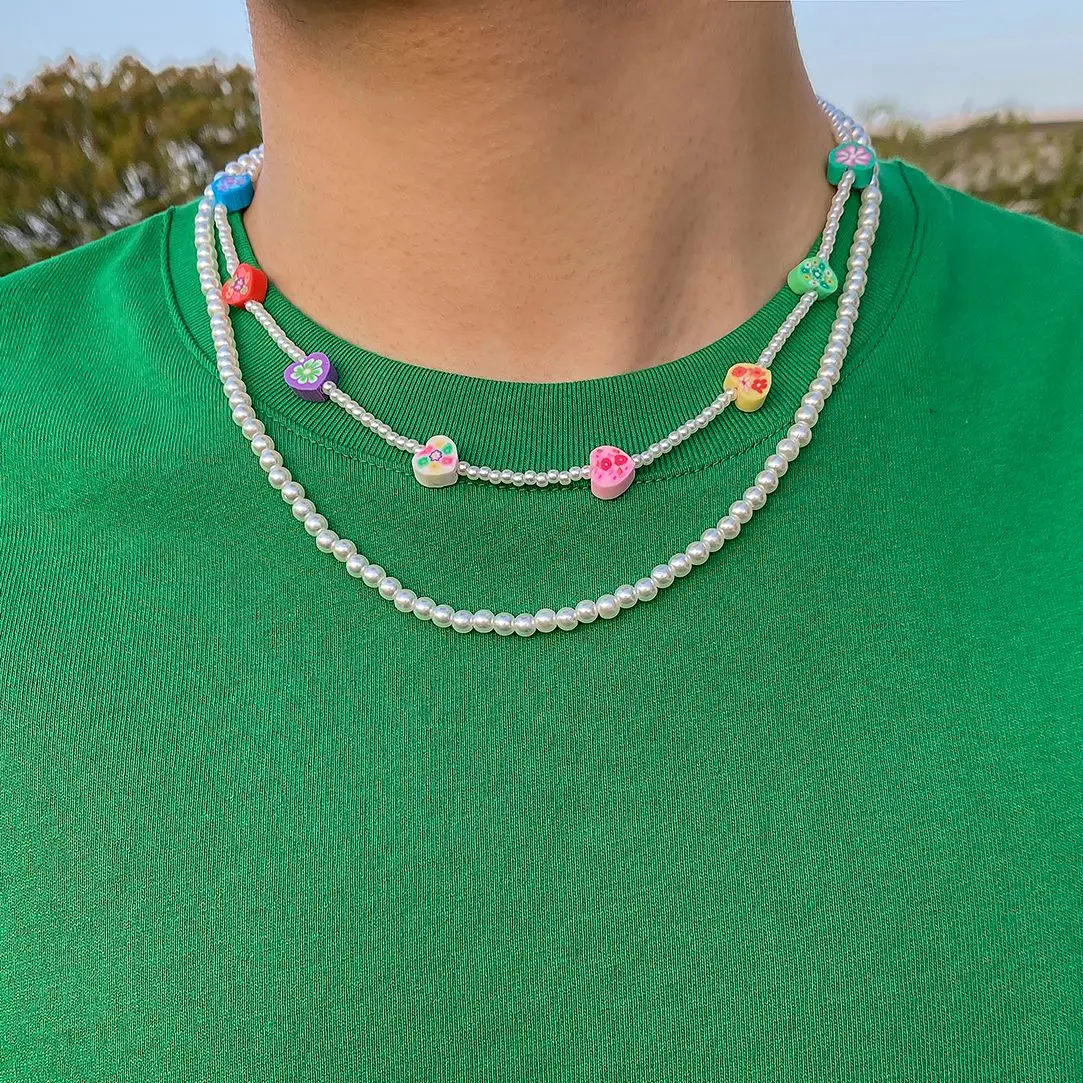 PuRui Boho Pearl Beaded Necklace For Women Men Fashion Soft Pottery Fruit Love Necklaces Imitation Pearl Necklace Sweet Jewelry
PuRui Boho Pearl Beaded Necklace For Women Men Fashion Soft Pottery Fruit Love Necklaces Imitation Pearl Necklace Sweet Jewelry