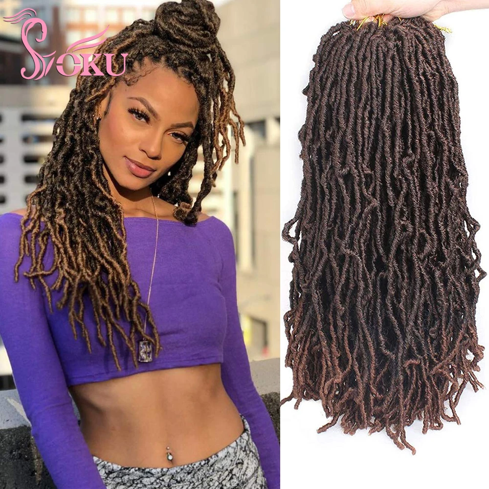 Soku Ombre Brown New Faux Locs 24inches Wavy Soft Locs Mini Dreadlocks Pre-looped Synthetic Braids Crochet Braid Hair Extensions
Soku Ombre Brown New Faux Locs 24inches Wavy Soft Locs Mini Dreadlocks Pre-looped Synthetic Braids Crochet Braid Hair Extensions