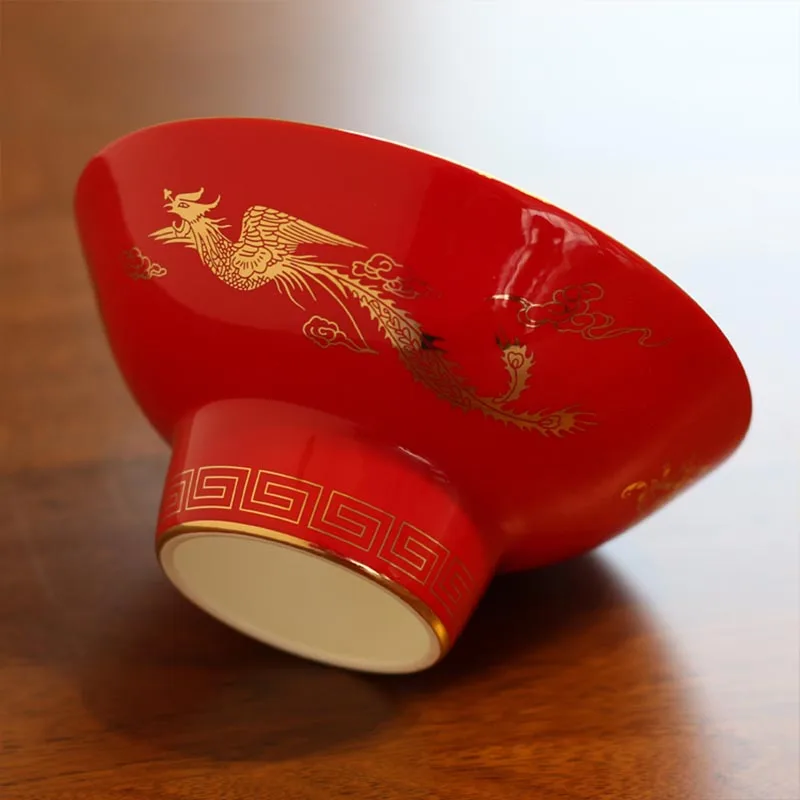 6 Inch Chinese Bone china Ceramic Tableware Wedding Red Bowl Retro Dragon Phoenix Bowls Home Wedding Accessories Gift Decoration
6 Inch Chinese Bone china Ceramic Tableware Wedding Red Bowl Retro Dragon Phoenix Bowls Home Wedding Accessories Gift Decoration