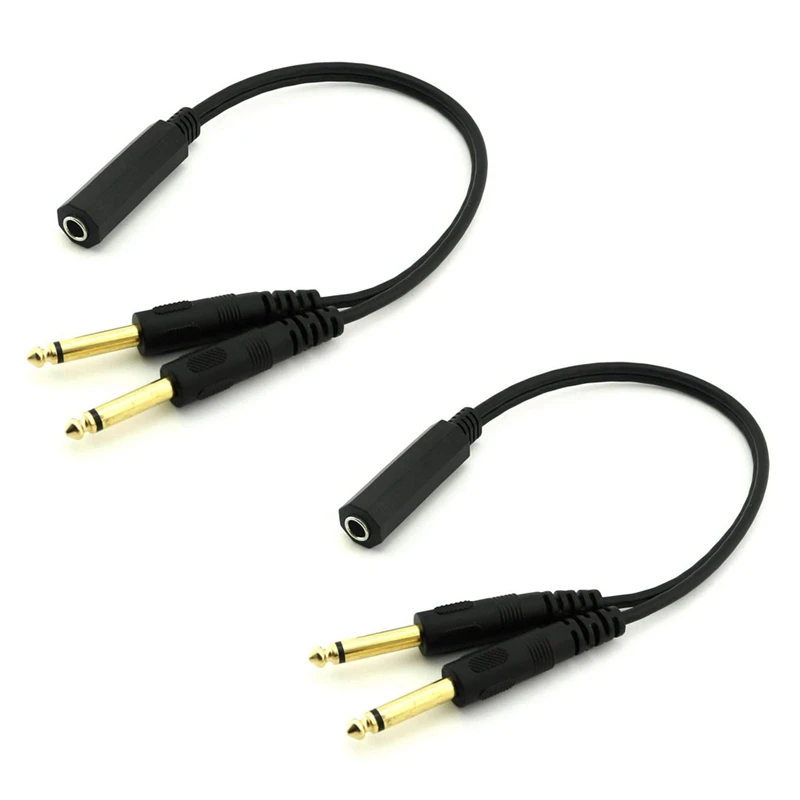 2Pc 6.35Mm 1/4 Inch Stereo TRS Female To 2 Dual 6.35Mm Mono TS Male Y Splitter Cable
2Pc 6.35Mm 1/4 Inch Stereo TRS Female To 2 Dual 6.35Mm Mono TS Male Y Splitter Cable