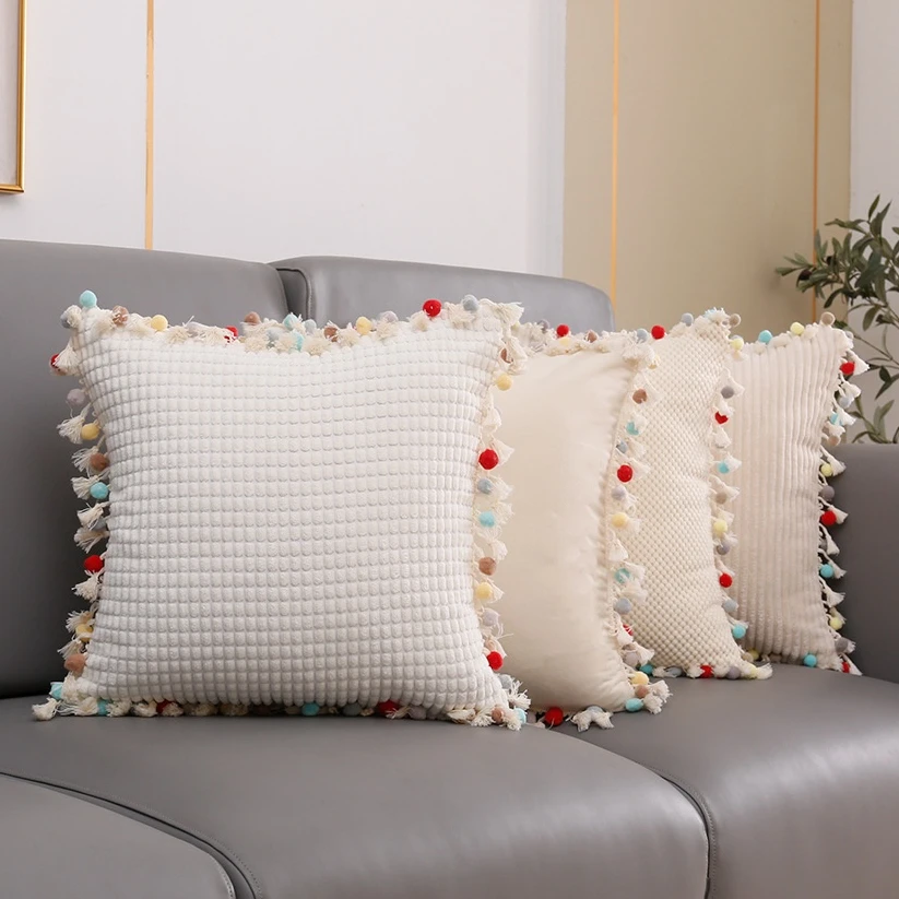Pompom Cushion Cover 45x45cm 30x50cm High Quality Thick Pillows Cover for Livingroom Home Decor Pillowcase Trendy Cushion Covers
Pompom Cushion Cover 45x45cm 30x50cm High Quality Thick Pillows Cover for Livingroom Home Decor Pillowcase Trendy Cushion Covers