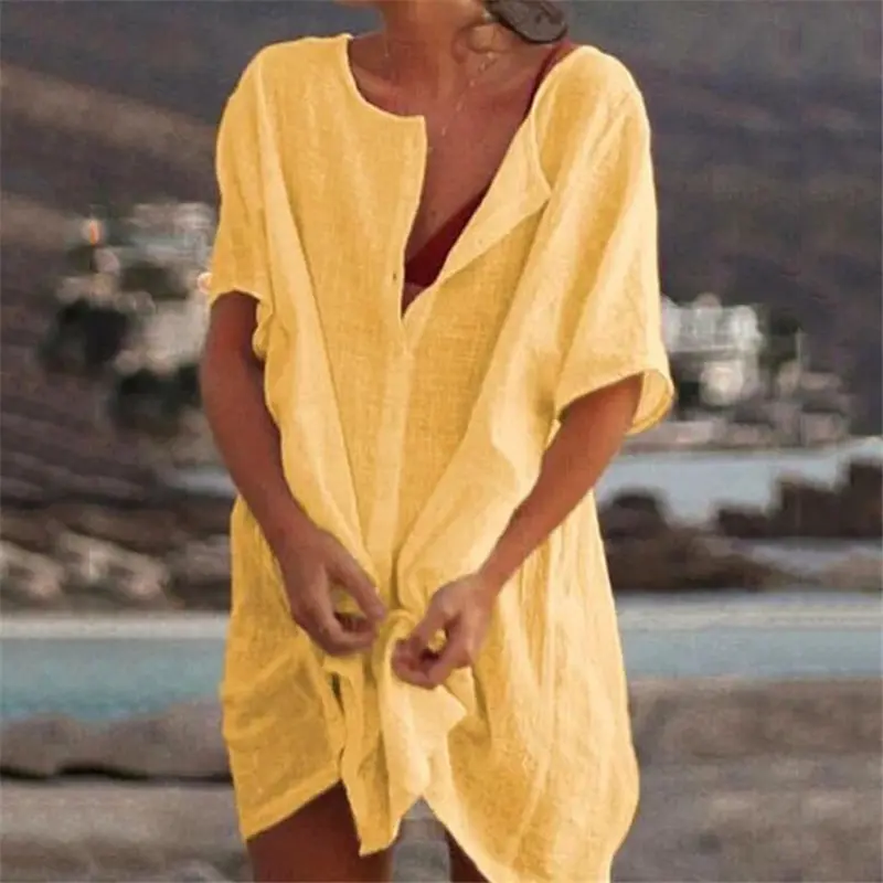 2022 Tunics For Beach Swimsuit Women Cover Ups Swimwear Beachwear Summer Large Size Casual Loose Dress Oversized Shirt Dress
2022 Tunics For Beach Swimsuit Women Cover Ups Swimwear Beachwear Summer Large Size Casual Loose Dress Oversized Shirt Dress