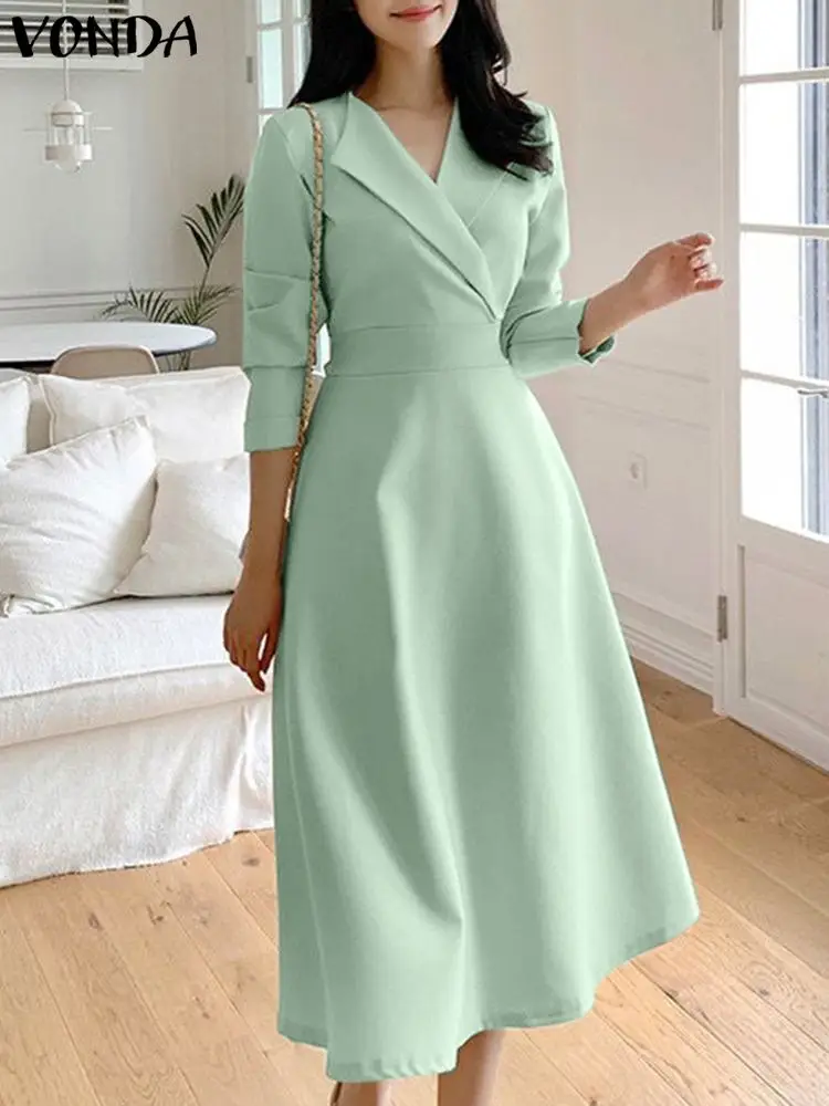 VONDA Women Elegant Shirt Dress 2023 Autumn Lapel Casual Loose Solid Vestidos Fashion Long Sleeve Pleated Party OL Style Dresses
VONDA Women Elegant Shirt Dress 2023 Autumn Lapel Casual Loose Solid Vestidos Fashion Long Sleeve Pleated Party OL Style Dresses