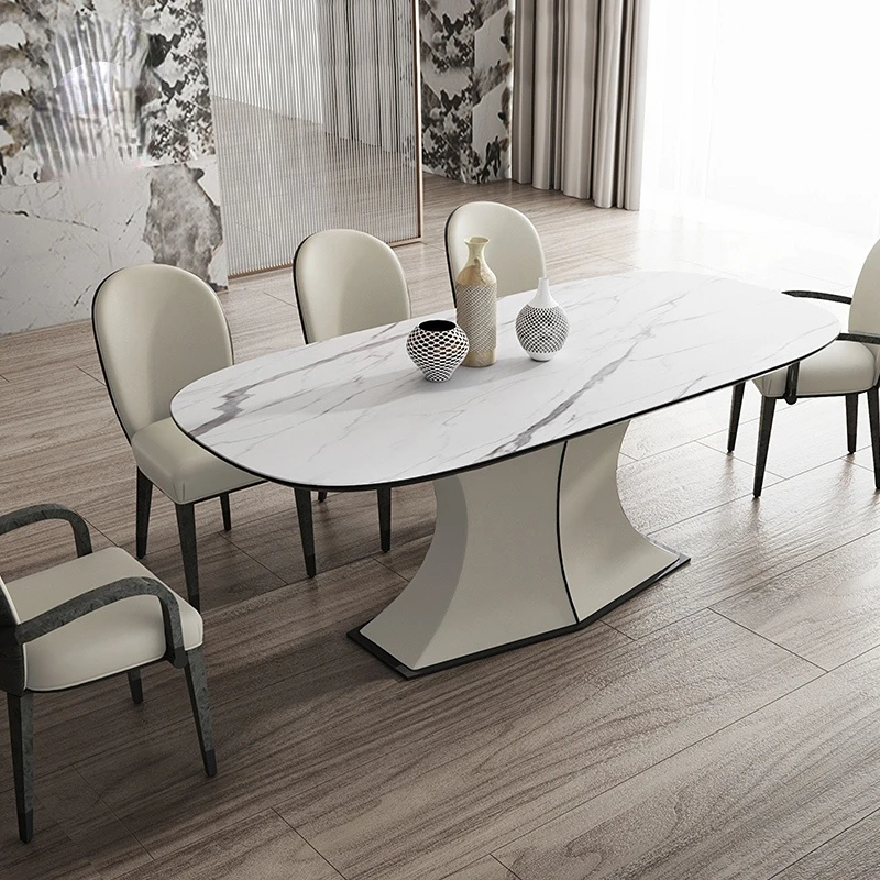 Italian luxury rock table solid wood simple leather long dining table chair combination modern furniture
Italian luxury rock table solid wood simple leather long dining table chair combination modern furniture