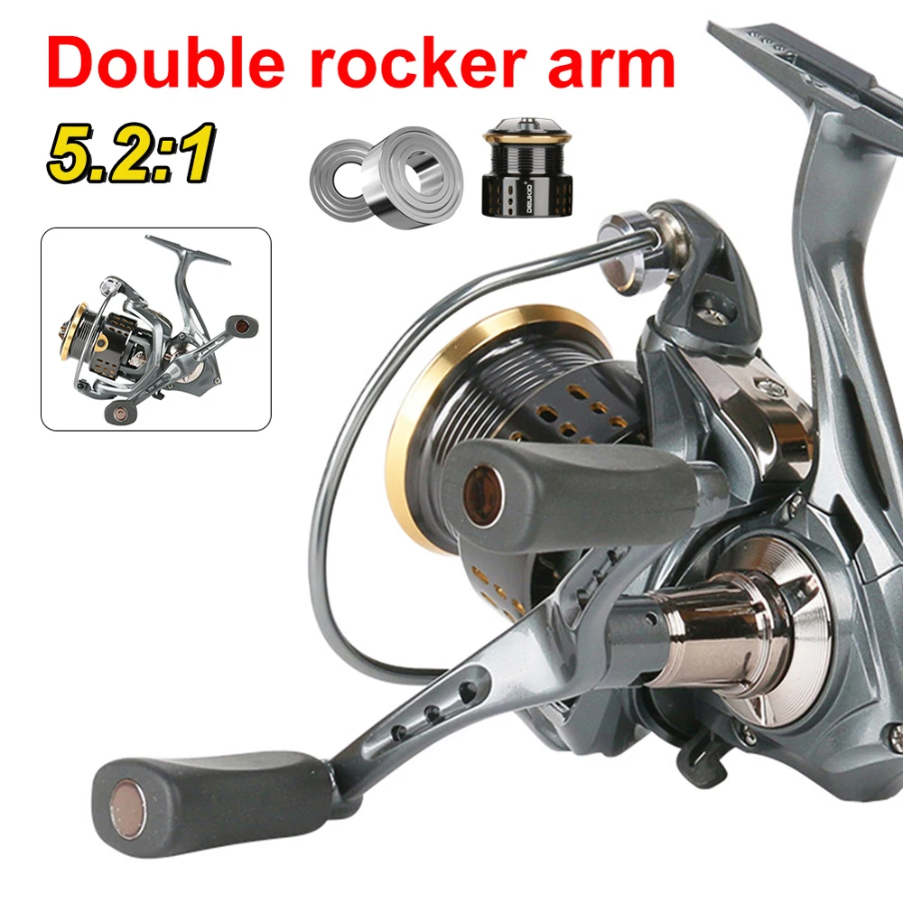 Water Resistance Fishing Spinning Reel 2000 3000 5.2:1 Max Drag Power Double Handle Line Spool Bass Pike for Saltwater Fishing
Water Resistance Fishing Spinning Reel 2000 3000 5.2:1 Max Drag Power Double Handle Line Spool Bass Pike for Saltwater Fishing
