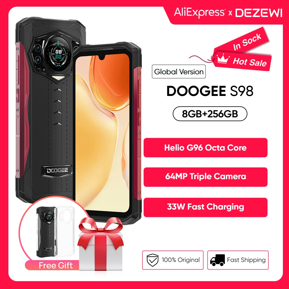 Смартфон глобальная версия DOOGEE S98, Восьмиядерный Helio G96, дисплей 6,3 дюйма FHD +, 8 ГБ, 256 ГБ, камера 64 мп, Аккумулятор 6000 мАч, быстрая зарядка 33 Вт
Смартфон глобальная версия DOOGEE S98, Восьмиядерный Helio G96, дисплей 6,3 дюйма FHD +, 8 ГБ, 256 ГБ, камера 64 мп, Аккумулятор 6000 мАч, быстрая зарядка 33 Вт