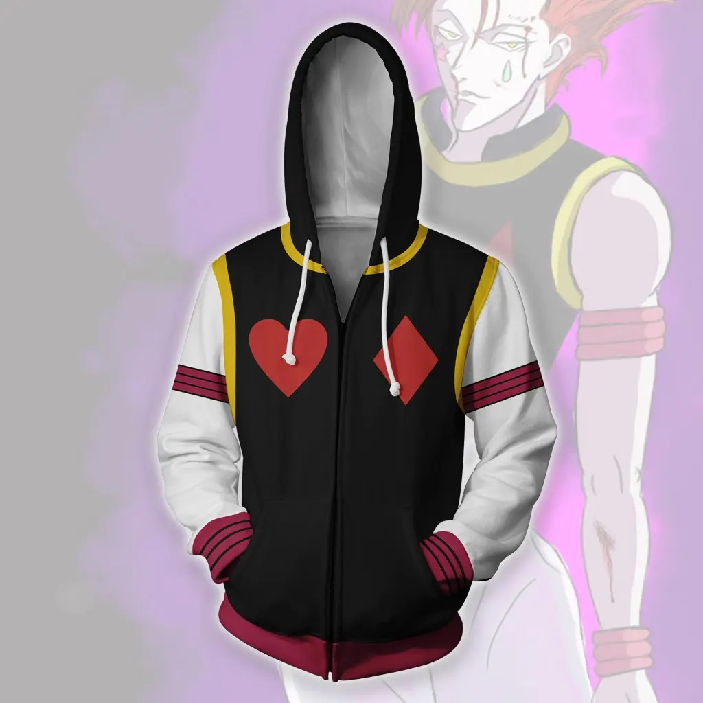 Костюмы худи для косплея охотника худи Гон фриксс костюм Hisoka Killua Zoldyck с капюшоном на молнии куртка для взрослых
Костюмы худи для косплея охотника худи Гон фриксс костюм Hisoka Killua Zoldyck с капюшоном на молнии куртка для взрослых