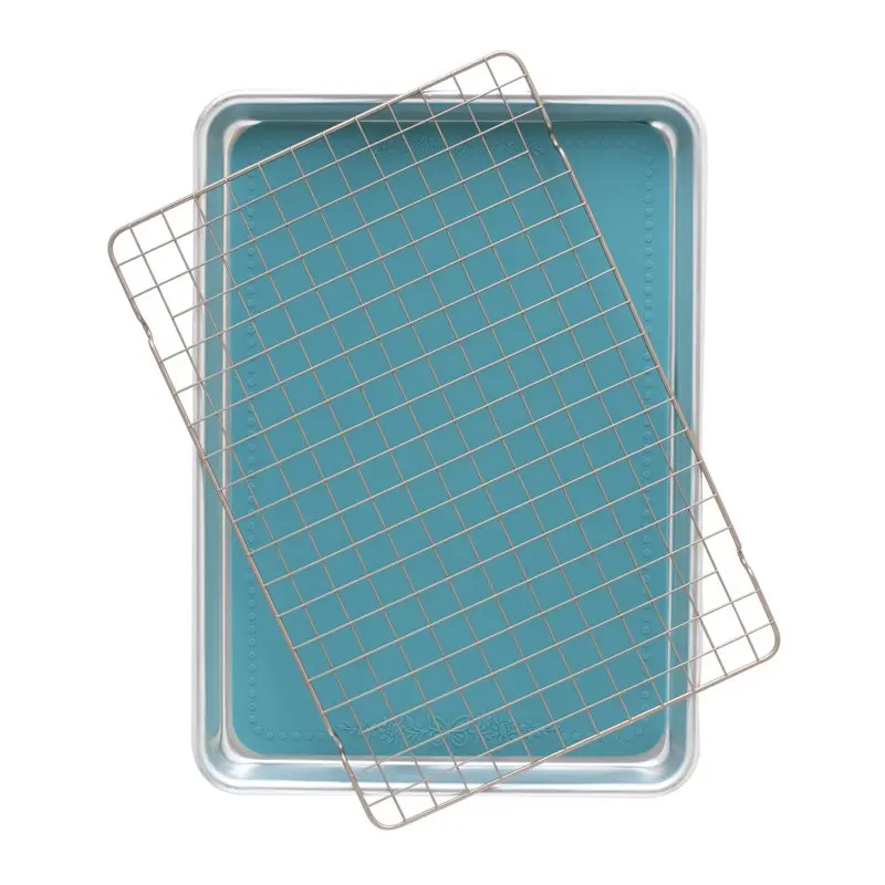Woman 3 Piece Bake Set, Natural Aluminum Half Sheet, Metal Nonstick Cooling Grid, Aqua Silicone Baking Mat, 12 Silicone for air
Woman 3 Piece Bake Set, Natural Aluminum Half Sheet, Metal Nonstick Cooling Grid, Aqua Silicone Baking Mat, 12 Silicone for air