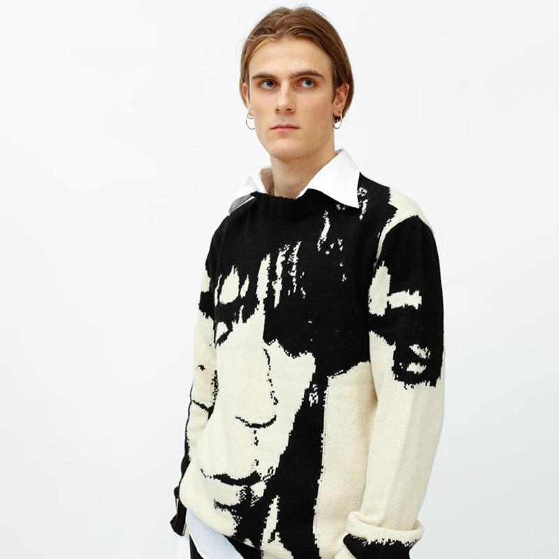 Mens Streetwear Harajuku Sweater Vintage Retro Japanese Style Anime Portrait Print Knitted Sweater Autumn Cotton Pullover
Mens Streetwear Harajuku Sweater Vintage Retro Japanese Style Anime Portrait Print Knitted Sweater Autumn Cotton Pullover