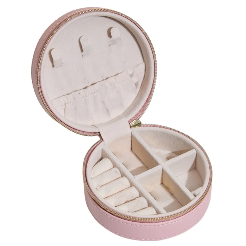 Round Multifunctional Jewelry Organizer Box PU Leather Portable Rings Earrings Necklace Display Jewelry Box
Round Multifunctional Jewelry Organizer Box PU Leather Portable Rings Earrings Necklace Display Jewelry Box