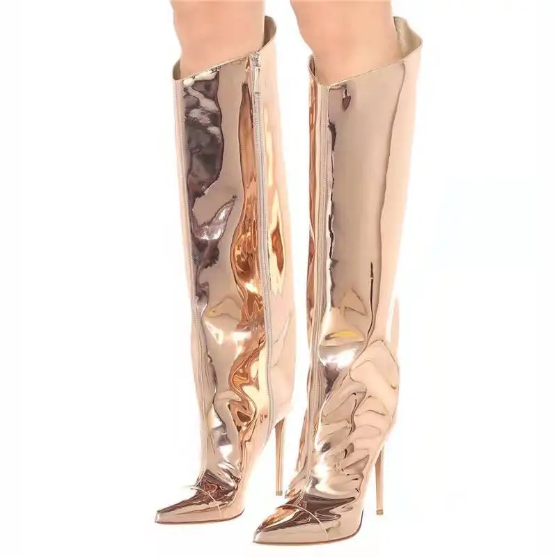 Fashion Women Shoes Pointed Toe Stilettos High Heels Zip Up Elegant Ladies Boots Gold Silver Knee High Boots Ladies Women Boots
Fashion Women Shoes Pointed Toe Stilettos High Heels Zip Up Elegant Ladies Boots Gold Silver Knee High Boots Ladies Women Boots