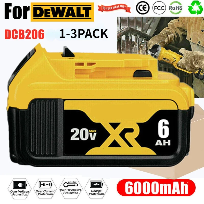 Для DeWalt DCB206-2 20 V 20 Volt Max XR 6.0AH литий-ионная батарея DCB205-2 DCD780
Для DeWalt DCB206-2 20 V 20 Volt Max XR 6.0AH литий-ионная батарея DCB205-2 DCD780