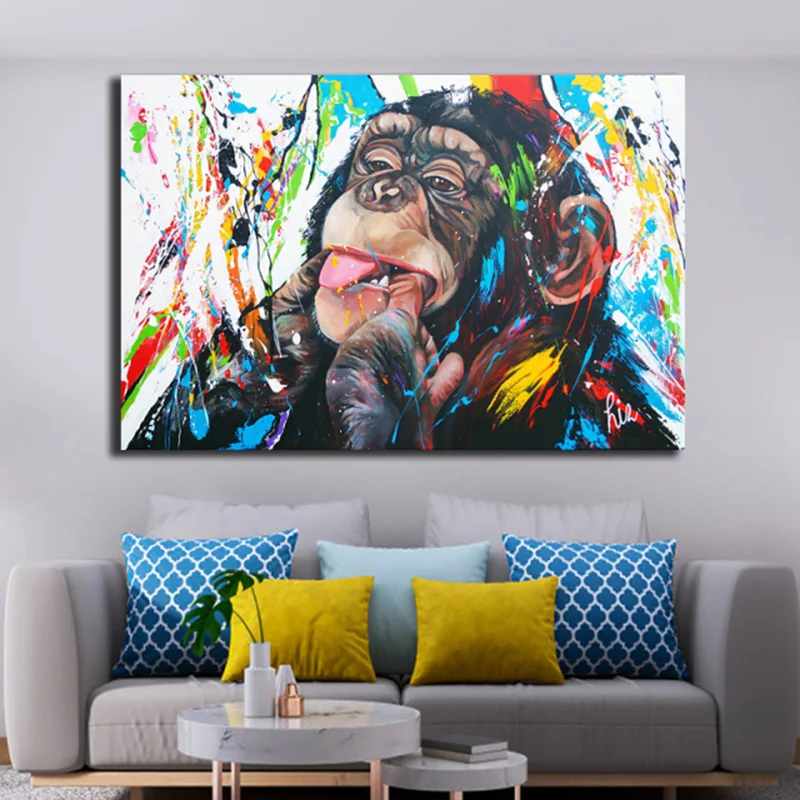 Monkey Smoking Smile Gorilla Wall Art Pictures for Living Room Animal Prints Modern Canvas Painting Interior Home Decoration 
Monkey Smoking Smile Gorilla Wall Art Pictures for Living Room Animal Prints Modern Canvas Painting Interior Home Decoration