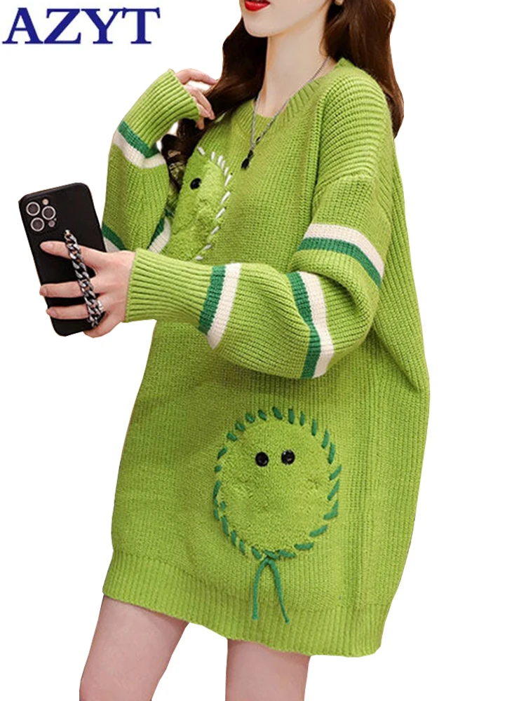 AZYT 2022 Winter O Neck Pullover Sweater Women Thicken Mid Long Knit Jumpers Loose Oversize Sweater Knitwear
AZYT 2022 Winter O Neck Pullover Sweater Women Thicken Mid Long Knit Jumpers Loose Oversize Sweater Knitwear