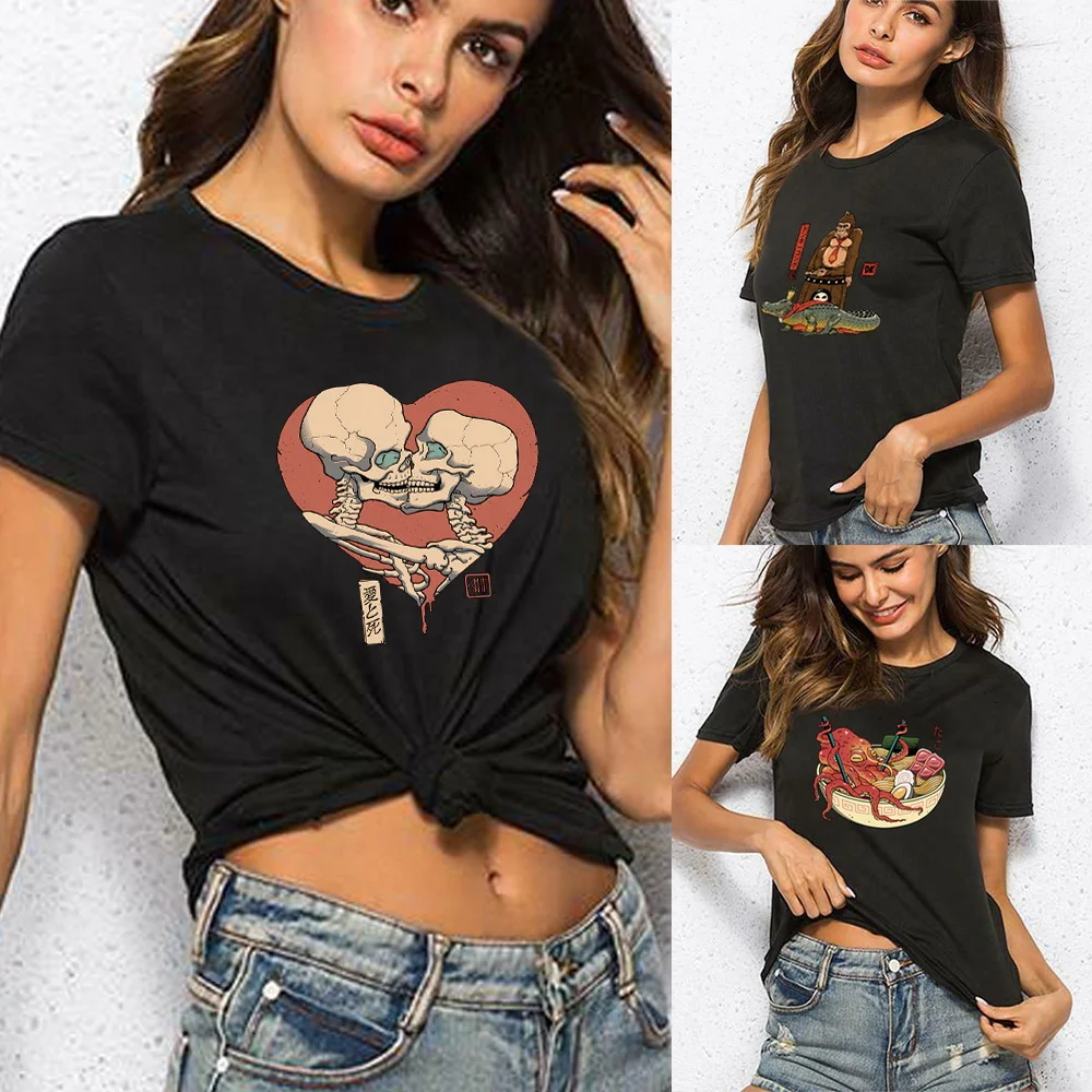 New Women's T-Shirt Summer Japan Printing Short-Sleeved Short Sleeve Personality Fashion Pattern T-Shirts for Women Streetwear
New Women's T-Shirt Summer Japan Printing Short-Sleeved Short Sleeve Personality Fashion Pattern T-Shirts for Women Streetwear