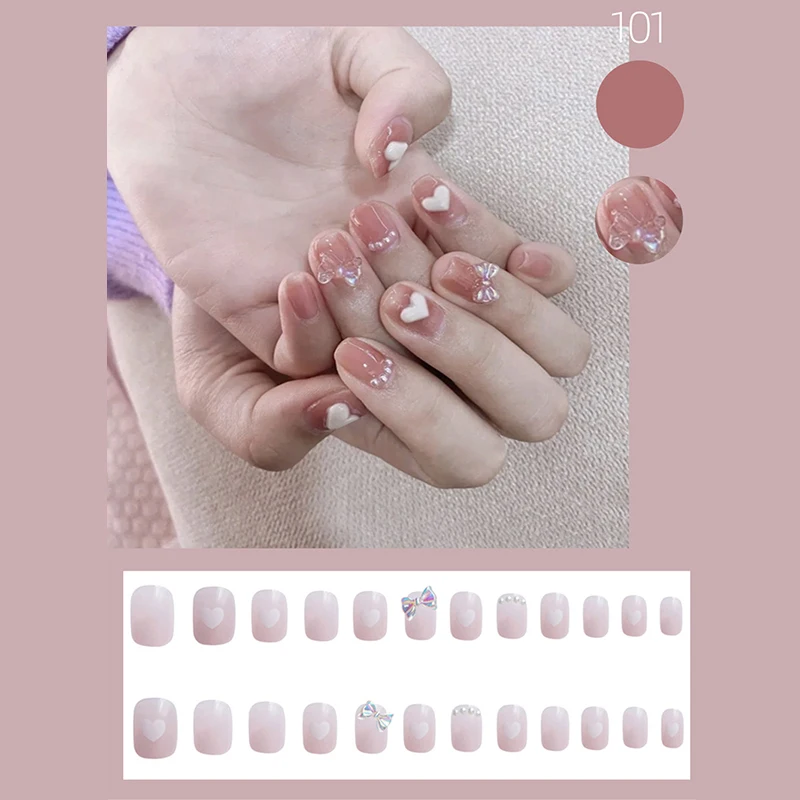24PCS Short Pink Press on Nails Cute Bow & Pearl Design Fake Nails Full Coverage Artificial for Women & Girls JAN88
24PCS Short Pink Press on Nails Cute Bow & Pearl Design Fake Nails Full Coverage Artificial for Women & Girls JAN88