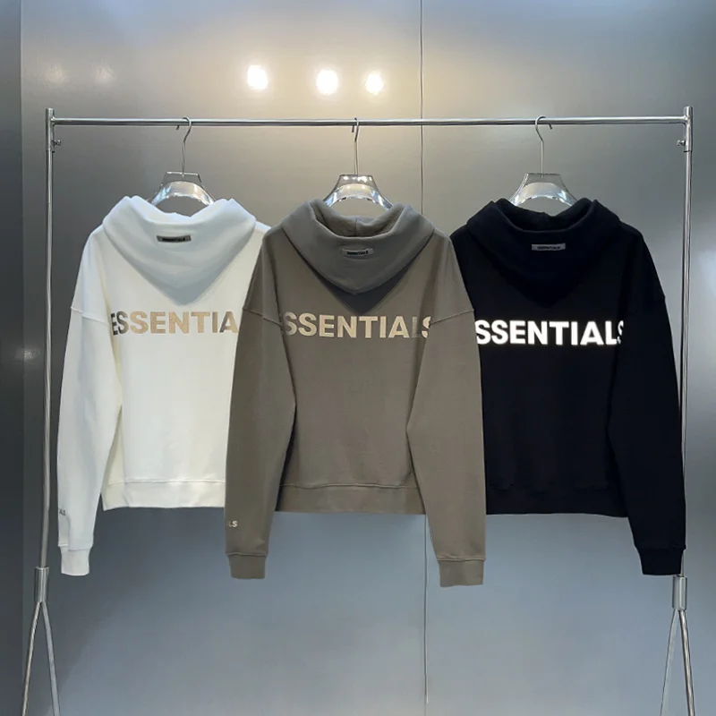 ESSENTIALS Oversized Hoodies Sweatshirts 3M Reflective Print Letters Best Quality Sweatshirts Hip Hop Men Women Cotton Pullover
ESSENTIALS Oversized Hoodies Sweatshirts 3M Reflective Print Letters Best Quality Sweatshirts Hip Hop Men Women Cotton Pullover