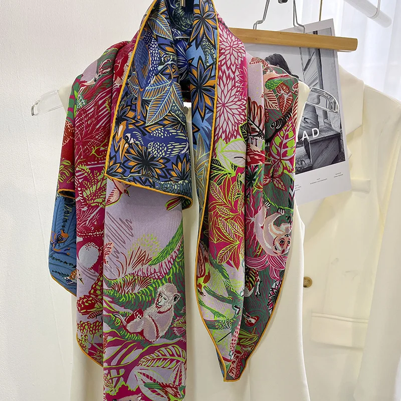 Double-Sided Clear Printed Real Twill Silk Scarf Shawl For Women 100% Twill Silk Luxury Brand Ladies Scarves Warm Shade 90X90CM
Double-Sided Clear Printed Real Twill Silk Scarf Shawl For Women 100% Twill Silk Luxury Brand Ladies Scarves Warm Shade 90X90CM