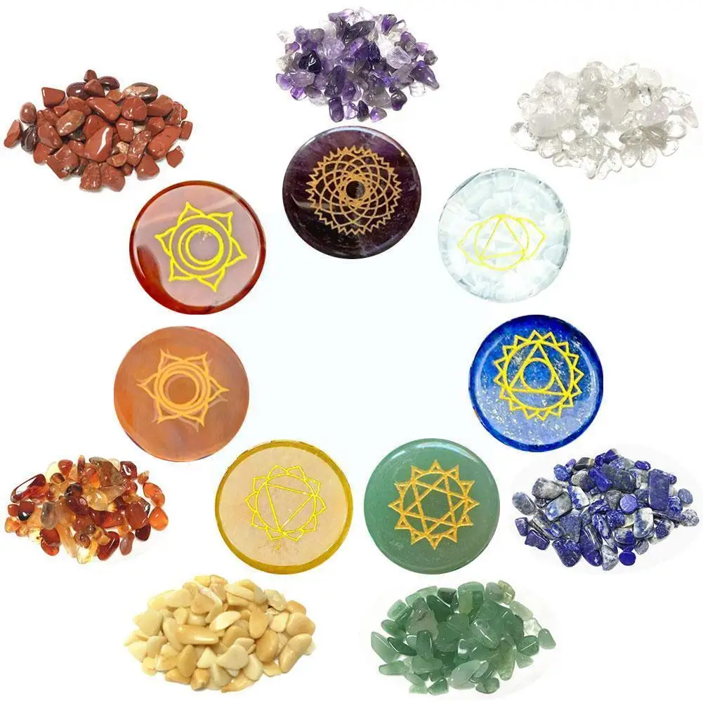 Seven Chakra Natural Stones Beads Crystal Quartzs For Jewelry Making Supplies Engraved Symbols Polished Reiki Healing Stone O2s0
Seven Chakra Natural Stones Beads Crystal Quartzs For Jewelry Making Supplies Engraved Symbols Polished Reiki Healing Stone O2s0