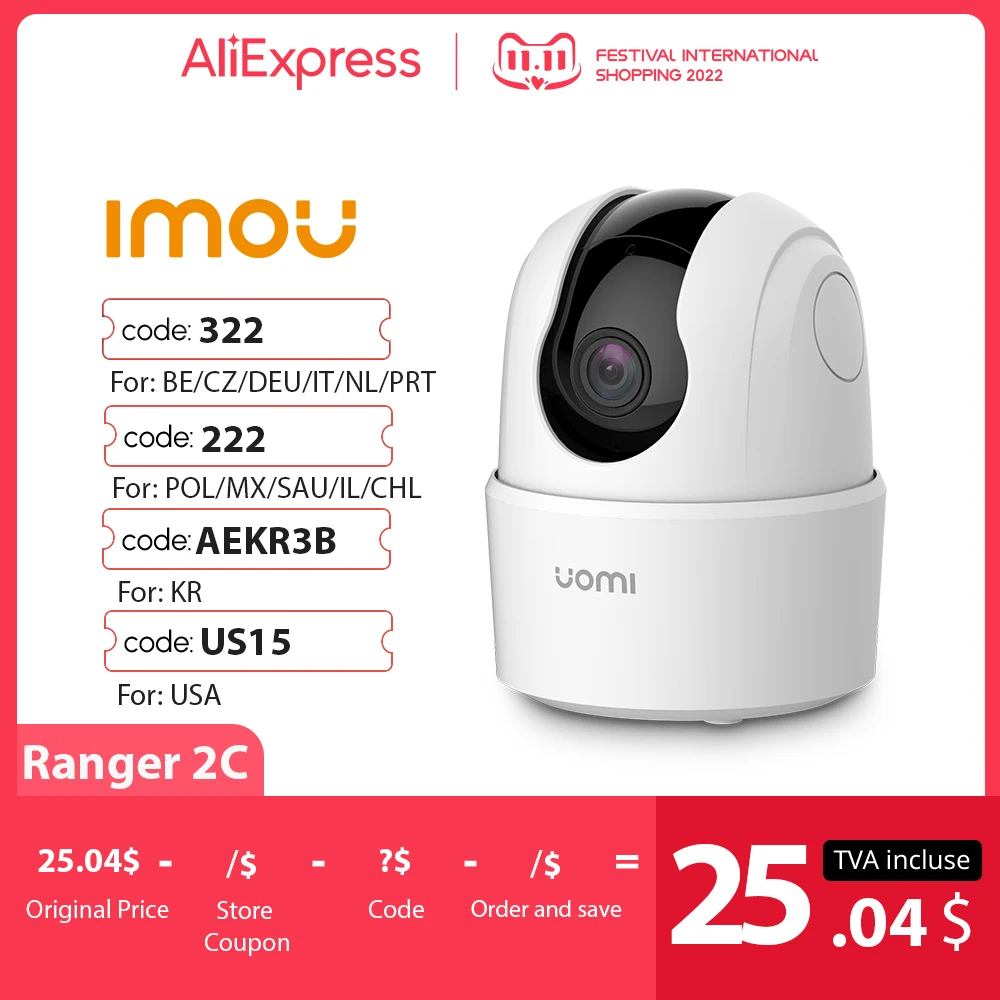 

IMOU Ranger 2C 2MP/4MP Home Wifi 360 Camera Human Detection Night Vision Baby Security Surveillance Wireless ip Camera