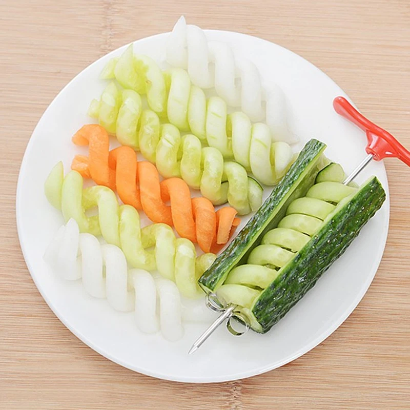 Vegetables Spiral Knife Potato Carrot Cucumber Salad Chopper Easy Spiral Screw Slicer Cutter Spiralizer Kitchen Tool Accessories
Vegetables Spiral Knife Potato Carrot Cucumber Salad Chopper Easy Spiral Screw Slicer Cutter Spiralizer Kitchen Tool Accessories
