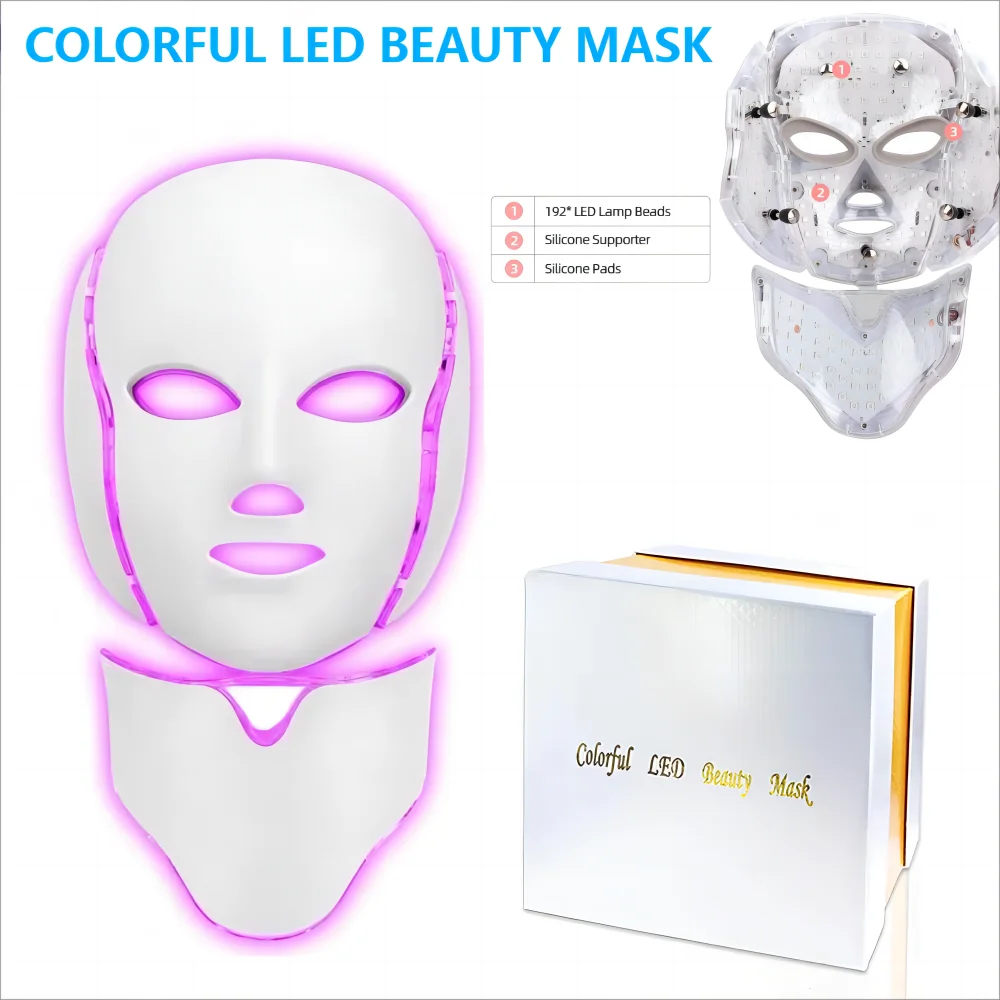 

7 Colors Photon Therapy Led Facial Mask Skin Rejuvenation Tighten Acne Anti Wrinkle Korean Face Neck Beauty Spa Instrument